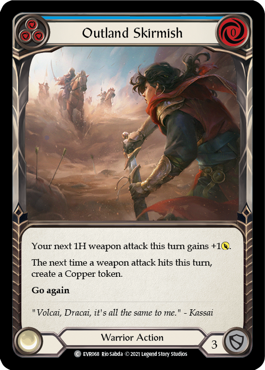 Outland Skirmish (Blue) [Everfest] 1st Edition Rainbow Foil