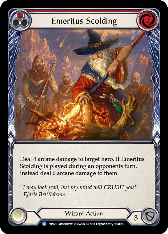 Emeritus Scolding (Red) [Everfest] 1st Edition Normal