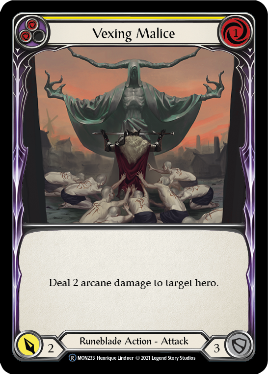 Vexing Malice (Yellow) [Monarch Unlimited] Unlimited Rainbow Foil