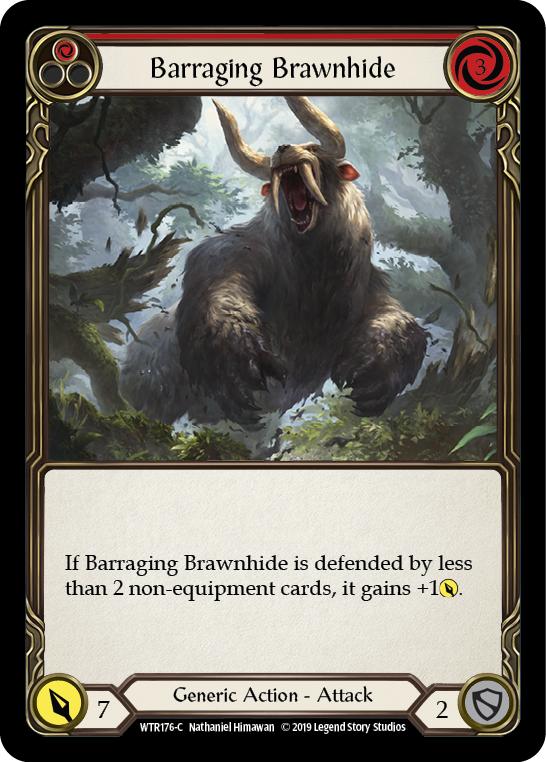 Barraging Brawnhide (Red) [Welcome to Rathe 1st Edition] Alpha Print Normal