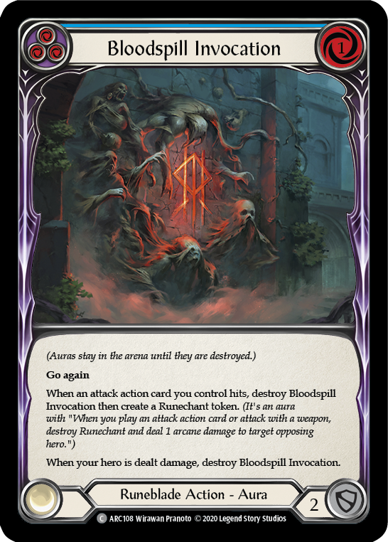 Bloodspill Invocation (Blue) [Arcane Rising Unlimited] Unlimited Rainbow Foil