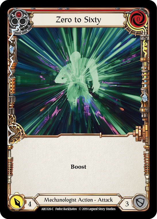 Zero to Sixty (Red) [Arcane Rising 1st Edition] 1st Edition Rainbow Foil