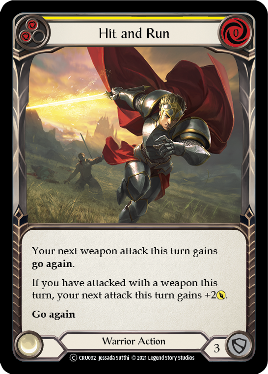 Hit and Run (Yellow) [Crucible of War Unlimited] Unlimited Rainbow Foil