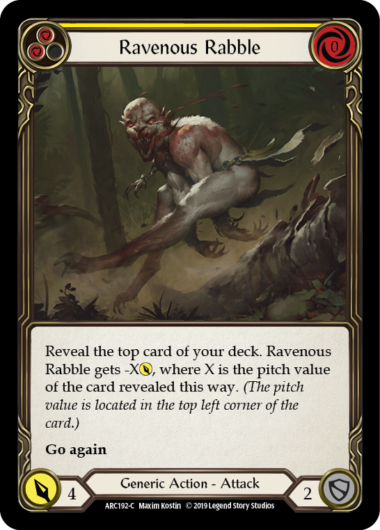 Ravenous Rabble (Yellow) [Arcane Rising 1st Edition] 1st Edition Normal