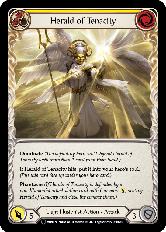 Herald of Tenacity (Yellow) [Monarch Unlimited] Unlimited Normal