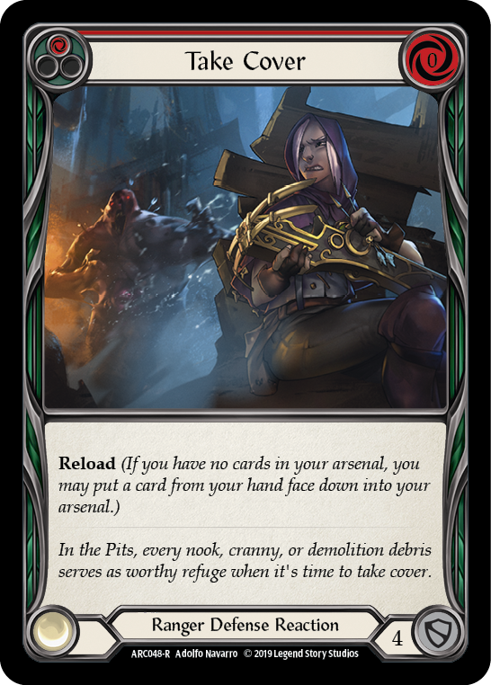 Take Cover (Red) [Arcane Rising 1st Edition] 1st Edition Rainbow Foil