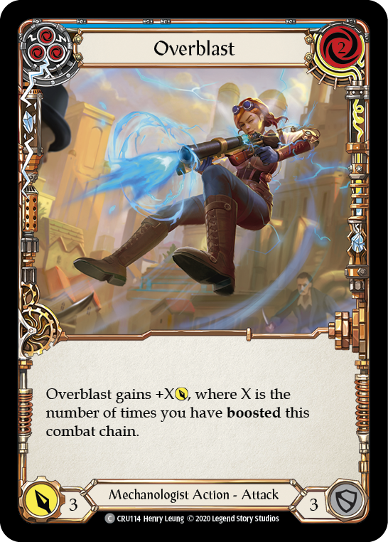Overblast (Blue) [Crucible of War 1st Edition] 1st Edition Rainbow Foil