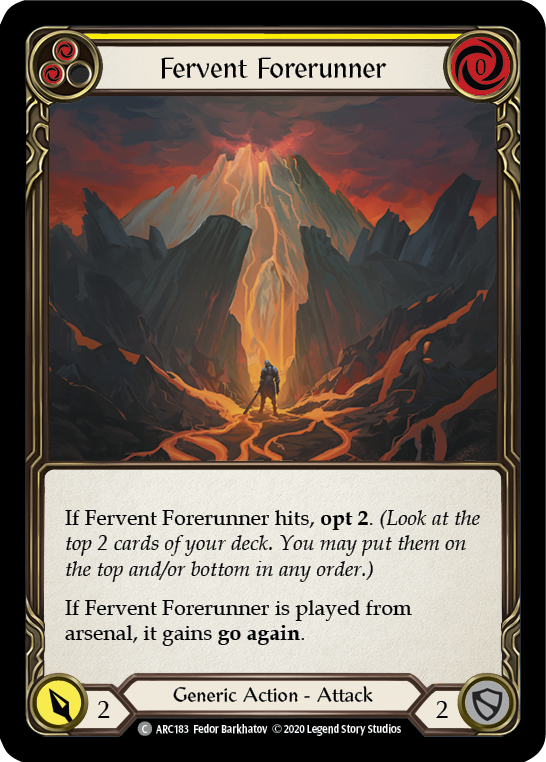 Fervent Forerunner (Yellow) [Arcane Rising Unlimited] Unlimited Rainbow Foil