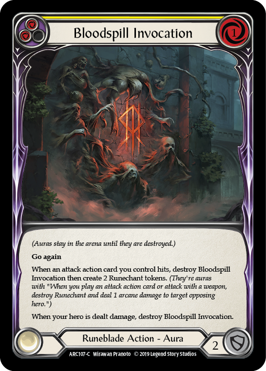 Bloodspill Invocation (Yellow) [Arcane Rising 1st Edition] 1st Edition Normal