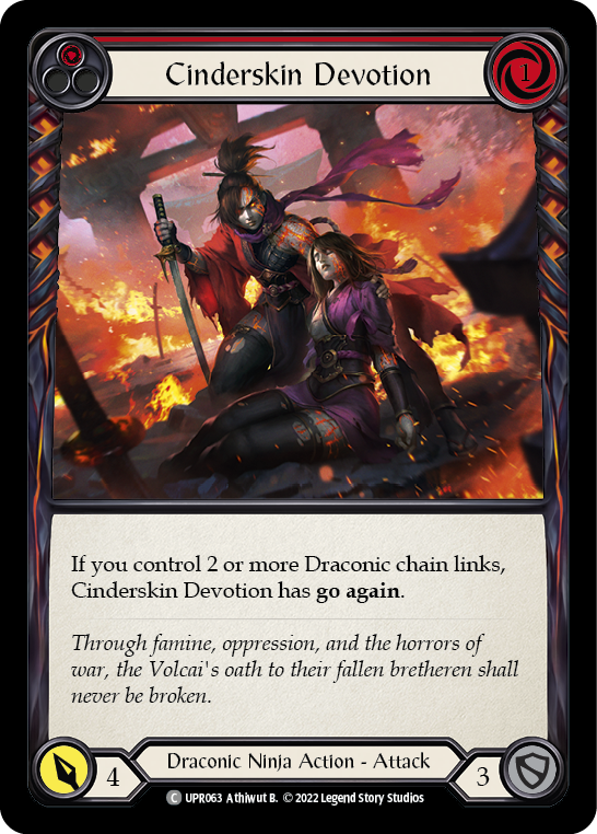 Cinderskin Devotion (Red) [Uprising] Rainbow Foil