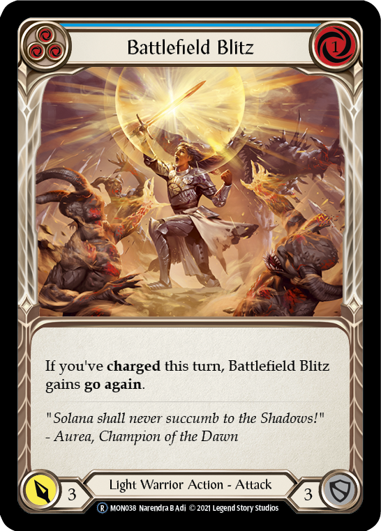 Battlefield Blitz (Blue) [Monarch Unlimited] Unlimited Rainbow Foil
