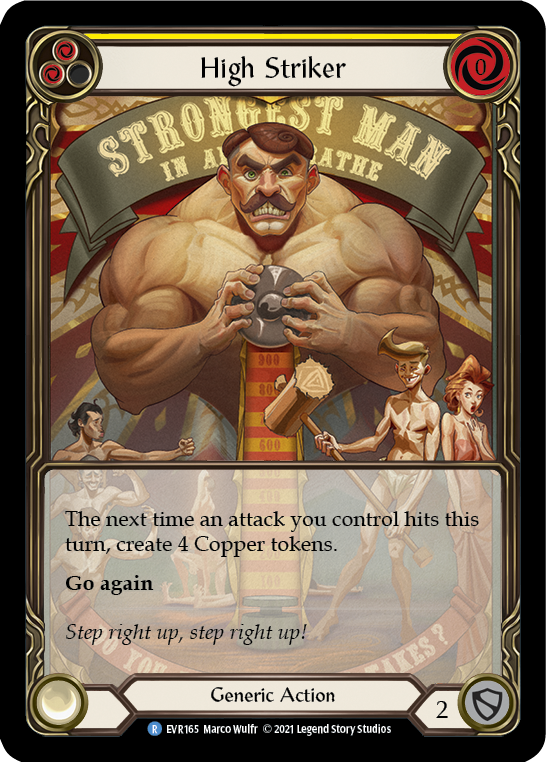 High Striker (Yellow) [Everfest] 1st Edition Extended Art Rainbow Foil