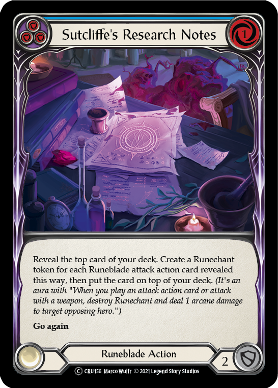 Sutcliffe's Research Notes (Blue) [Crucible of War Unlimited] Unlimited Normal