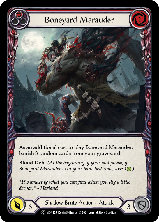 Boneyard Marauder (Red) [Monarch Unlimited] Unlimited Rainbow Foil