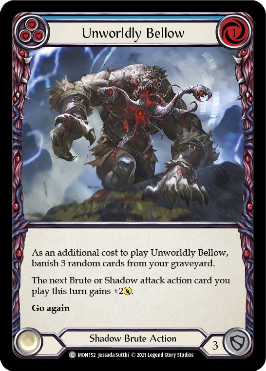 Unworldly Bellow (Blue) [Monarch 1st Edition] 1st Edition Rainbow Foil