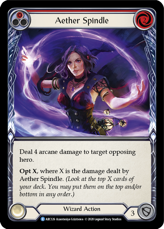 Aether Spindle (Red) [Arcane Rising Unlimited] Unlimited Rainbow Foil