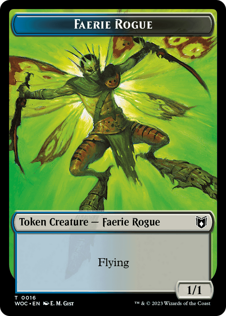 Faerie Rogue (0016) // Faerie (0010) Double-Sided Token [Wilds of Eldraine Commander Tokens]