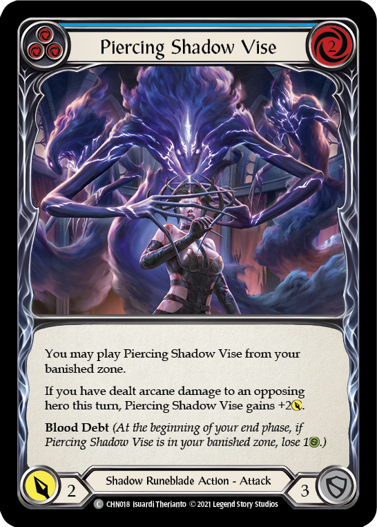 Piercing Shadow Vise (Blue) [Monarch Blitz Deck]