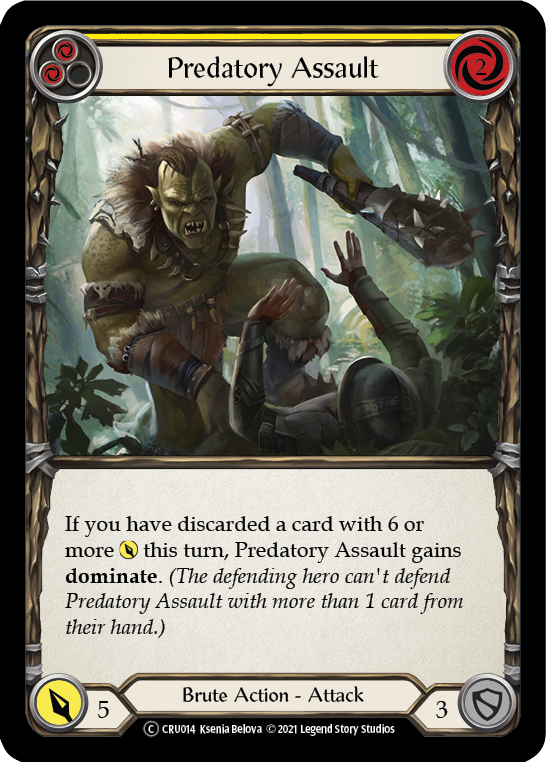 Predatory Assault (Yellow) [Crucible of War Unlimited] Unlimited Rainbow Foil