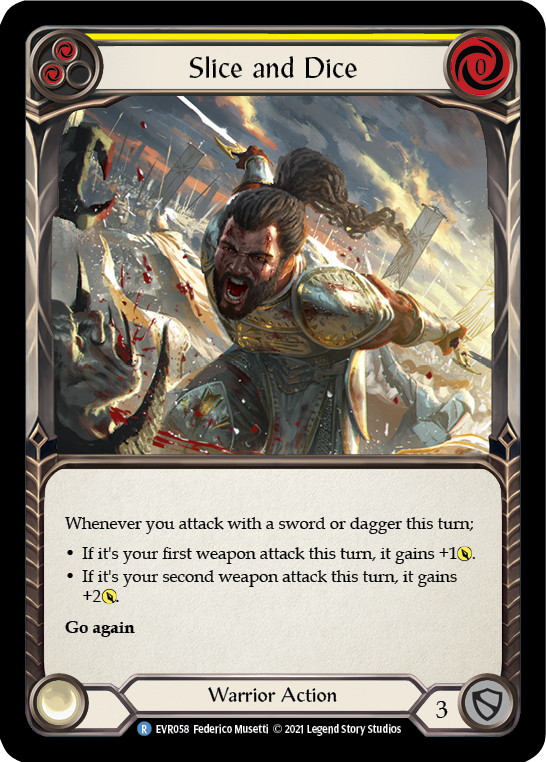 Slice and Dice (Yellow) [Everfest] 1st Edition Rainbow Foil