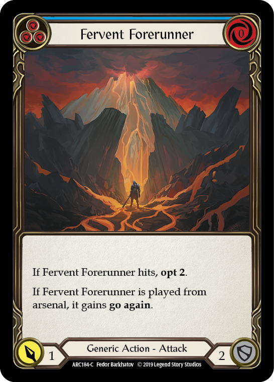 Fervent Forerunner (Blue) [Arcane Rising 1st Edition] 1st Edition Rainbow Foil