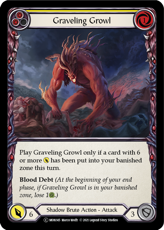 Graveling Growl (Yellow) [Monarch Unlimited] Unlimited Rainbow Foil