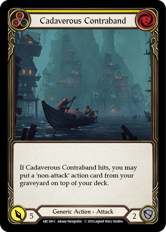 Cadaverous Contraband (Yellow) [Arcane Rising 1st Edition] 1st Edition Rainbow Foil