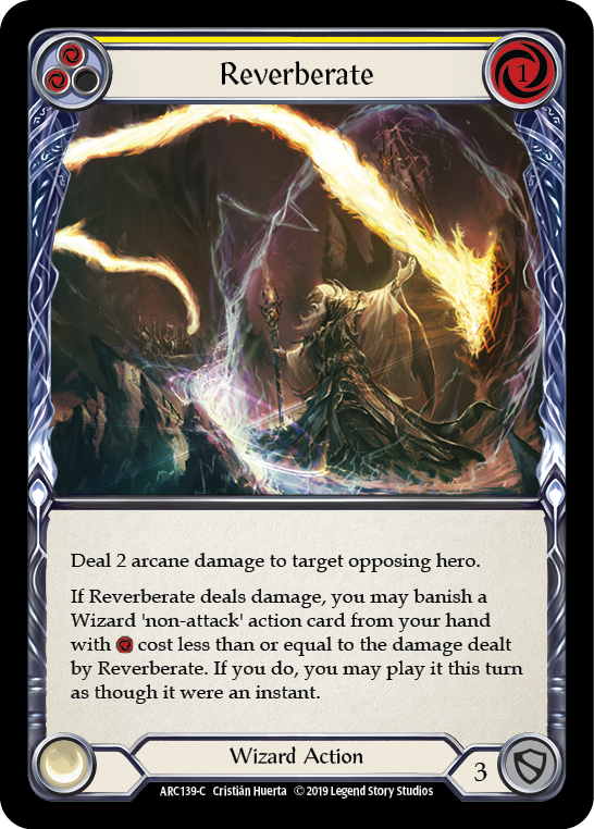Reverberate (Yellow) [Arcane Rising 1st Edition] 1st Edition Rainbow Foil