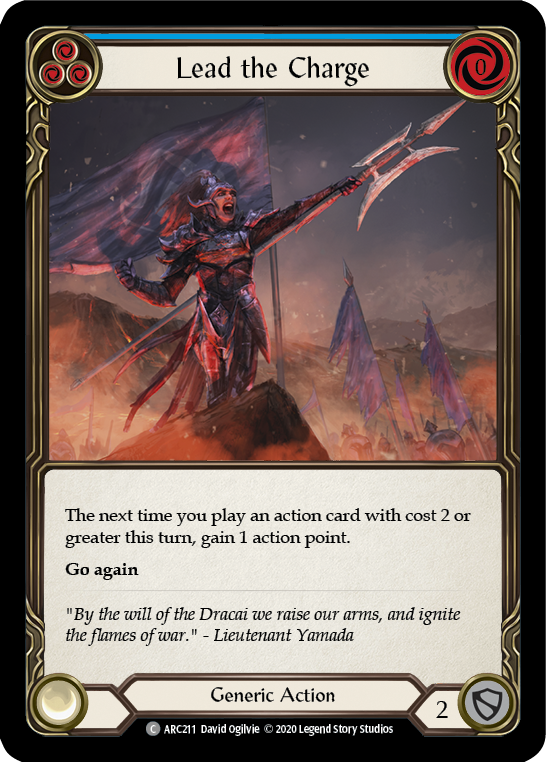 Lead the Charge (Blue) [Arcane Rising Unlimited] Unlimited Rainbow Foil