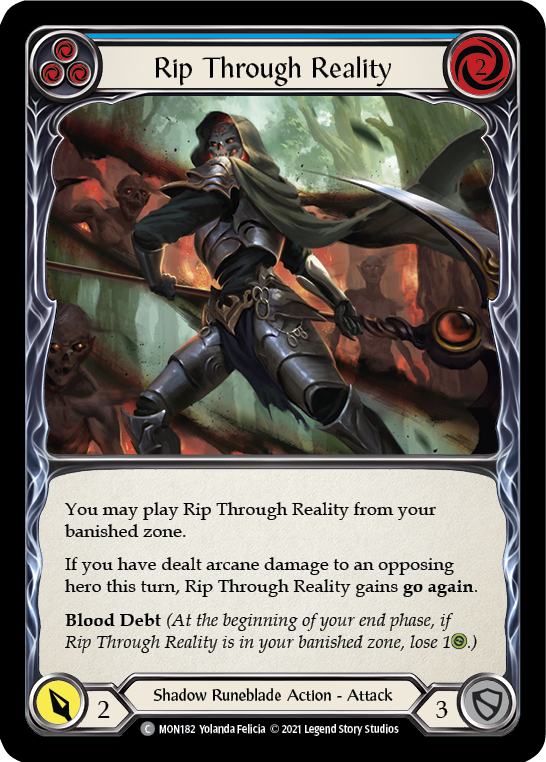 Rip Through Reality (Blue) [Monarch 1st Edition] 1st Edition Rainbow Foil