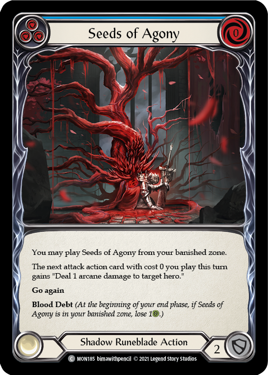 Seeds of Agony (Blue) [Monarch 1st Edition] 1st Edition Rainbow Foil