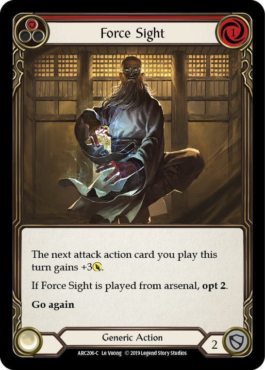 Force Sight (Red) [Arcane Rising 1st Edition] 1st Edition Rainbow Foil