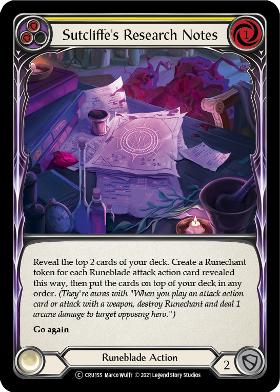 Sutcliffe's Research Notes (Yellow) [Crucible of War Unlimited] Unlimited Rainbow Foil