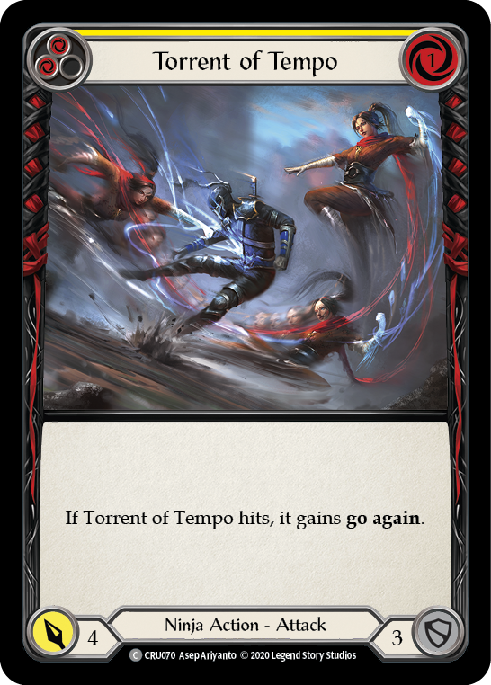 Torrent of Tempo (Yellow) [Crucible of War 1st Edition] 1st Edition Rainbow Foil
