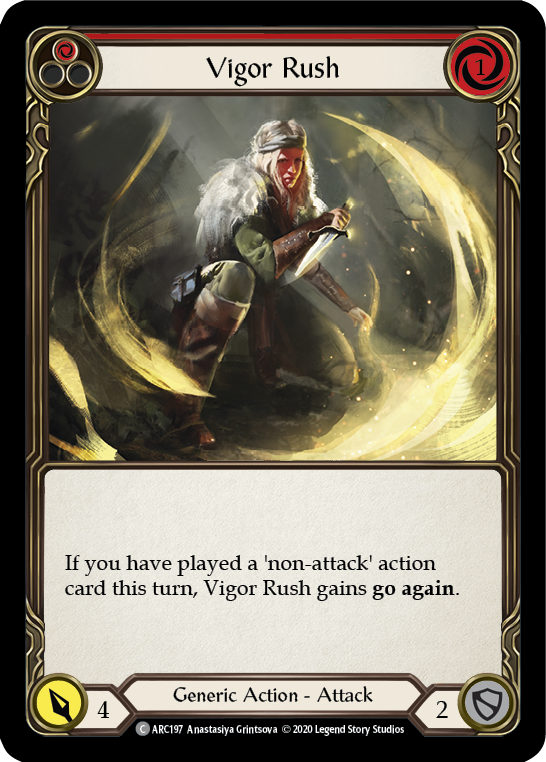 Vigor Rush (Red) [Arcane Rising Unlimited] Unlimited Rainbow Foil