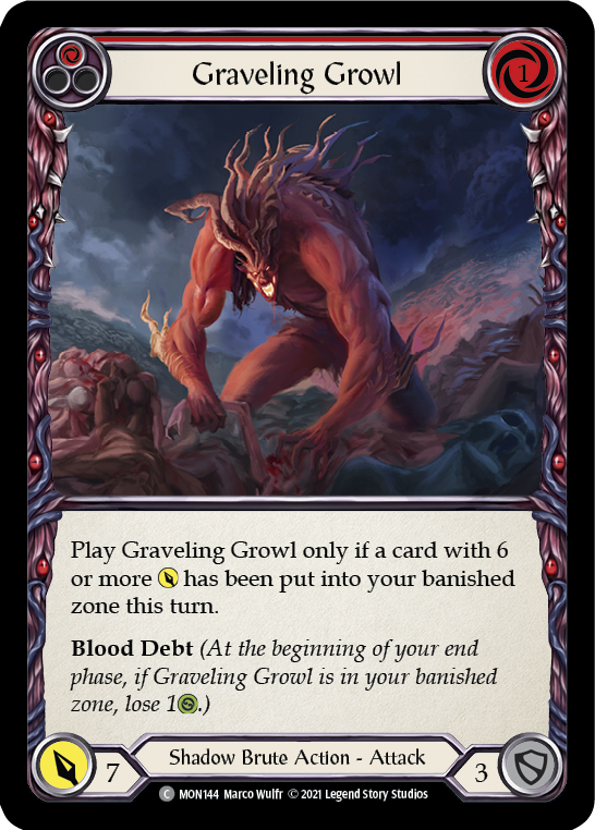 Graveling Growl (Red) [Monarch 1st Edition] 1st Edition Rainbow Foil