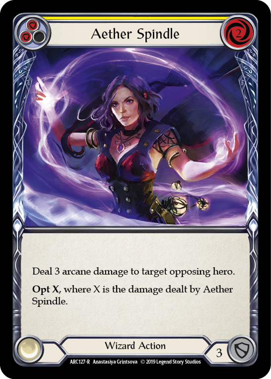 Aether Spindle (Yellow) [Arcane Rising 1st Edition] 1st Edition Rainbow Foil