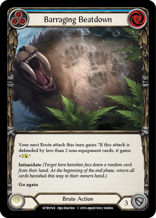 Barraging Beatdown (Blue) [Welcome to Rathe 1st Edition] Alpha Print Rainbow Foil