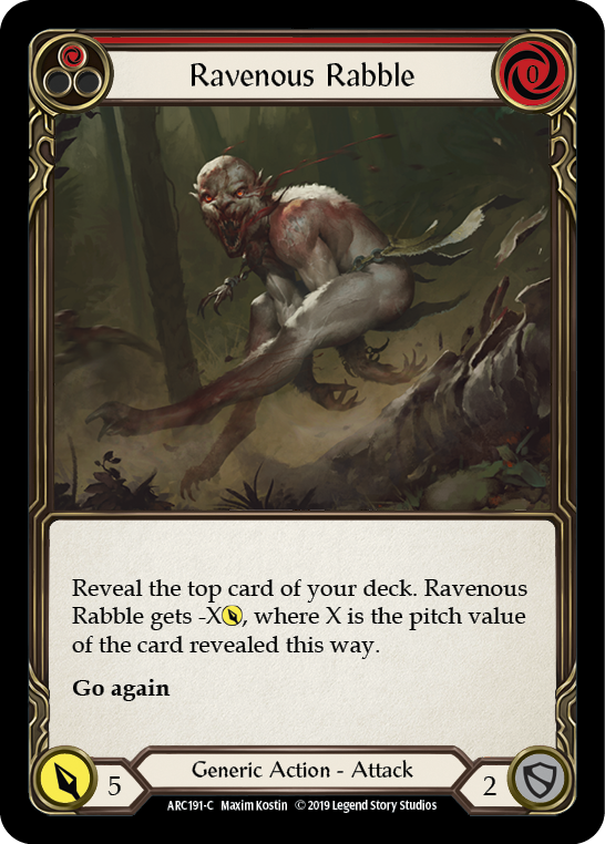 Ravenous Rabble (Red) [Arcane Rising 1st Edition] 1st Edition Rainbow Foil