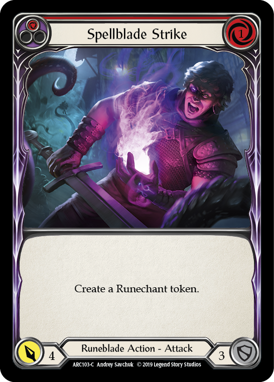Spellblade Strike (Red) [Arcane Rising 1st Edition] 1st Edition Rainbow Foil