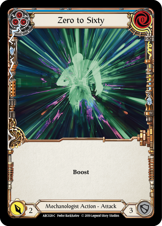 Zero to Sixty (Blue) [Arcane Rising 1st Edition] 1st Edition Rainbow Foil