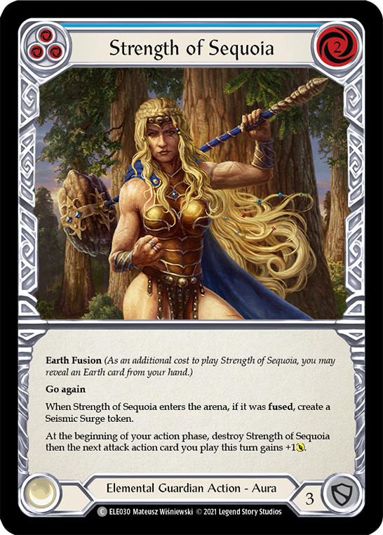 Strength of Sequoia (Blue) [Tales of Aria 1st Edition] 1st Edition Rainbow Foil