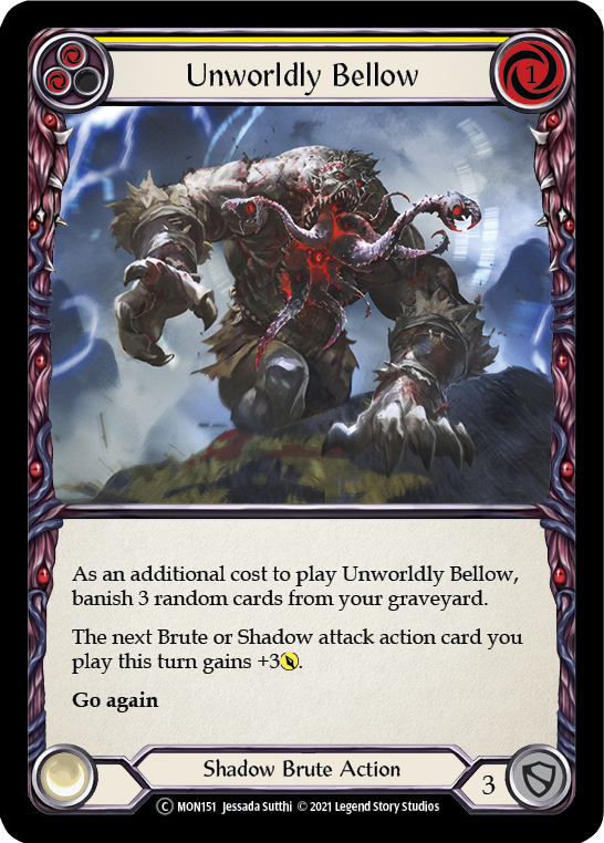Unworldly Bellow (Yellow) [Monarch Unlimited] Unlimited Rainbow Foil