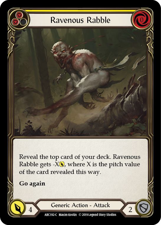 Ravenous Rabble (Yellow) [Arcane Rising 1st Edition] 1st Edition Rainbow Foil