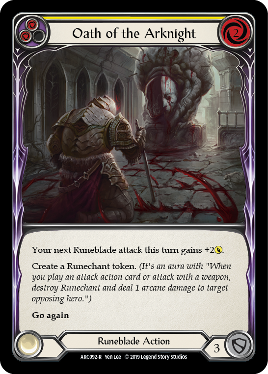 Oath of the Arknight (Yellow) [Arcane Rising 1st Edition] 1st Edition Normal