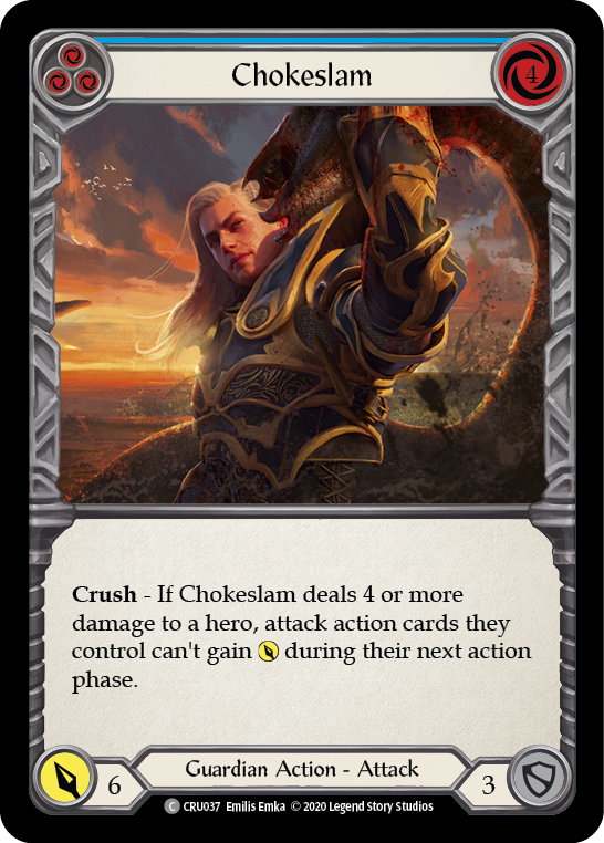 Chokeslam (Blue) [Crucible of War 1st Edition] 1st Edition Rainbow Foil