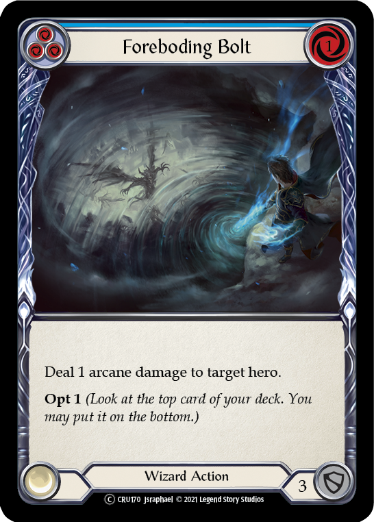 Foreboding Bolt (Blue) [Crucible of War Unlimited] Unlimited Rainbow Foil