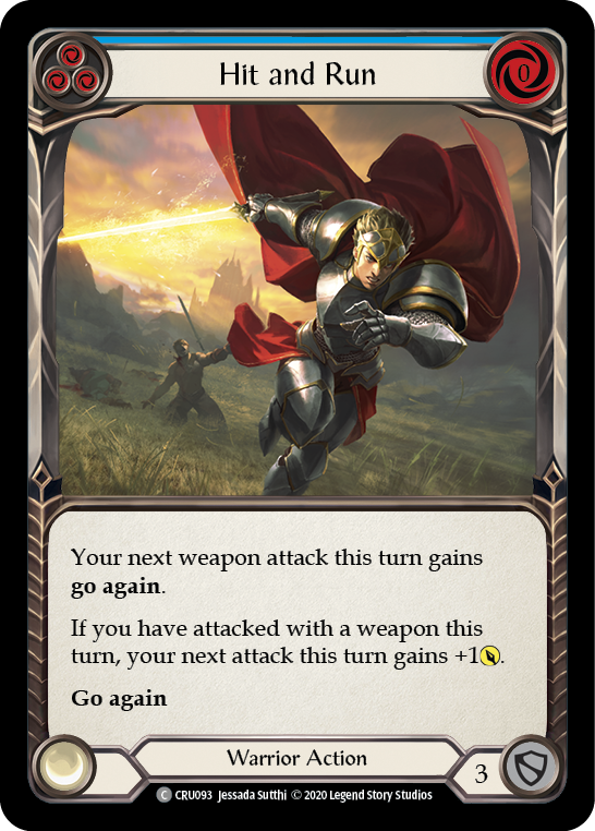 Hit and Run (Blue) [Crucible of War 1st Edition] 1st Edition Normal