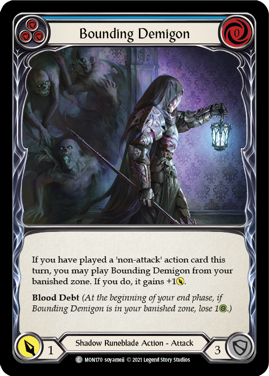 Bounding Demigon (Blue) [Monarch 1st Edition] 1st Edition Normal