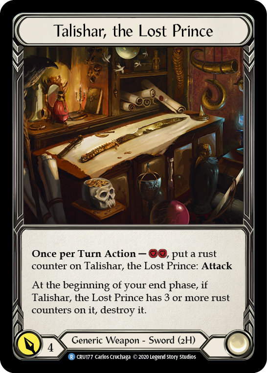 Talishar, the Lost Prince [Crucible of War 1st Edition] 1st Edition Cold Foil